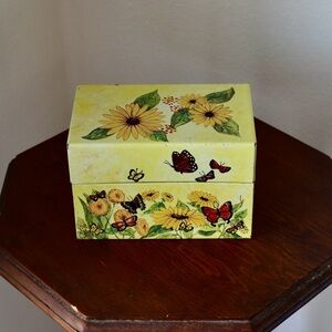 Vintage Butterfly Recipe Box